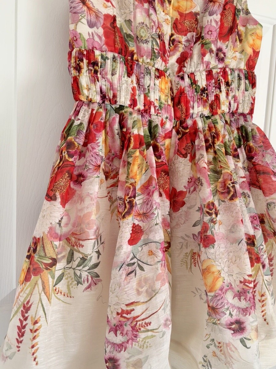 NWOT $1,150 Zimmermann Wonderland Silk Linen Elka Poppy NWOT $1,150 Zimmermann Wonderland Silk Linen Elka Poppy