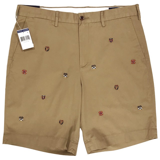 Men's POLO RALPH LAUREN Khaki Tan Heraldry Shorts 31 NWT Stretch