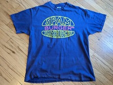 Vintage Spam Spam Burger Hamburger Hanes Beefy-T Single Stitch Made in USA XL