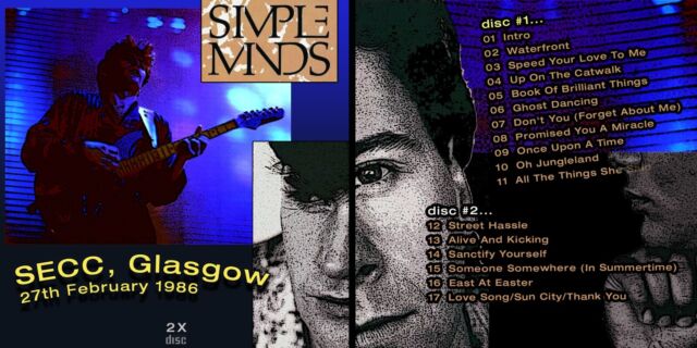live custom SIMPLE MINDS gig art Glasgow SECC 1986 concert free 2 x CD ZG9979