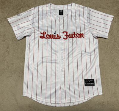 Electric Family Baseball Jersey Mens Size Medium White Louis Futon Short Sleeve