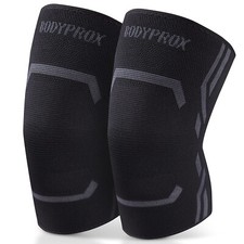 BodyProx Knee Compression Sleeve for Men and Women Knee Brace LARGE 1 Pair