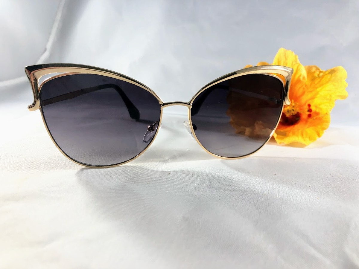 Metal Frame Sunglasses with UV400 Protection, Gradient Lens Eishee Luxury Square Metal Frame UV400 Protection Sunglasses main image 4