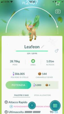 Pokémon Shiny Leafeon Legacy ( Bullet Seed ) GO
