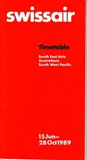 Swissair System Timetable - South East Asia Edition - 15 June 1989
