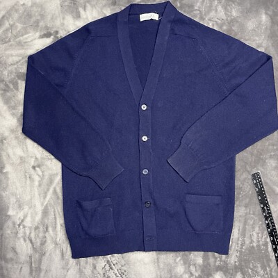 Vintage Lyle & Scott 100% Cashmere Cardigan Sweater Women's Size 46 Scotland