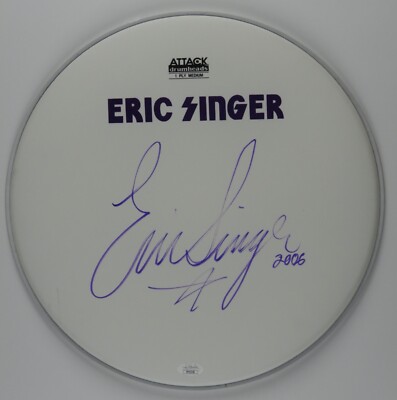 Eric Singer KISS Autograph Signed Drum Head JSA COA 13 Eric Singer KISS Autograph Signed Drum Head JSA COA 13