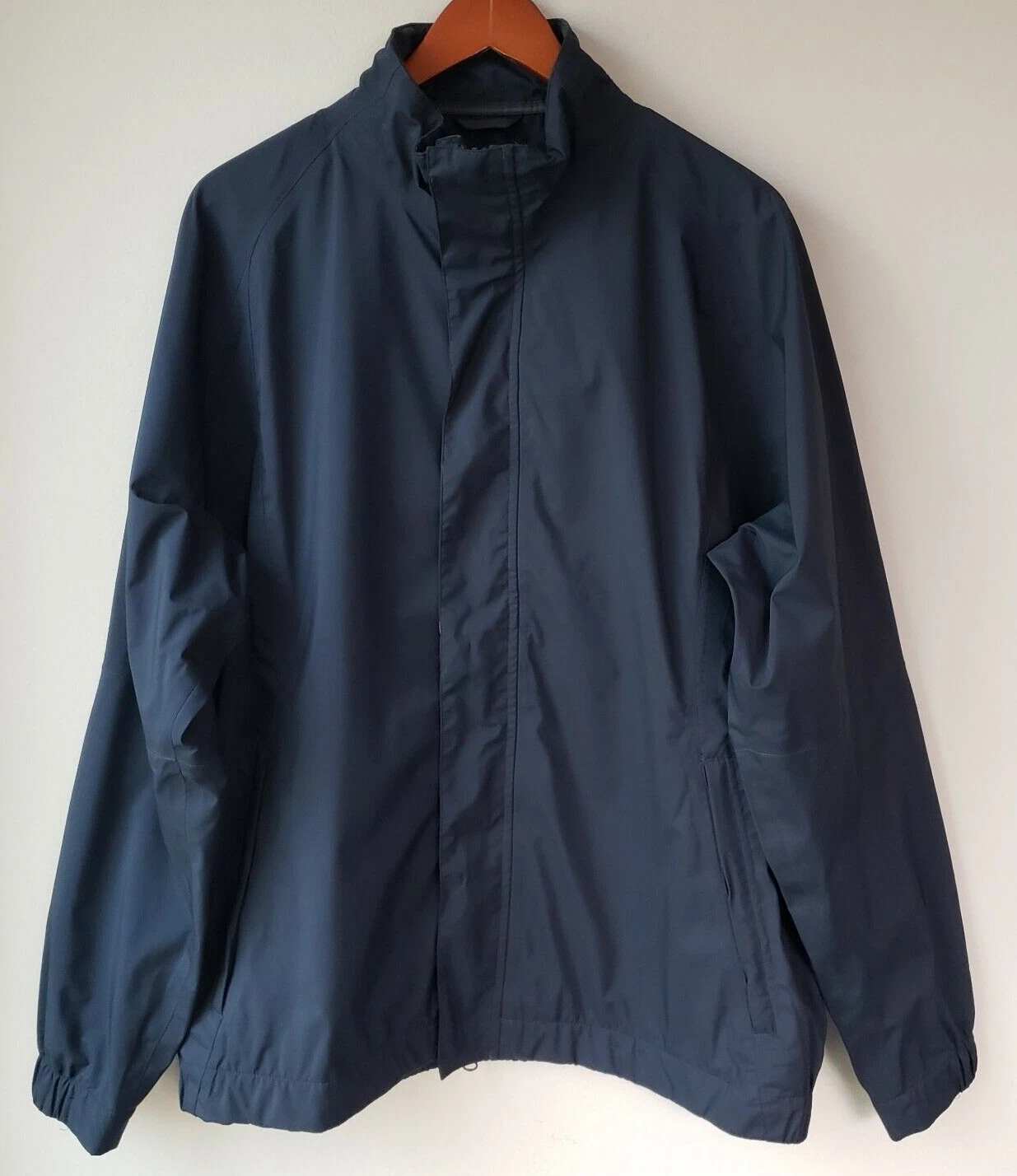 Men's Nike Windbreaker Jacket Large Storm Fit Full Zip Blue Weatherproof