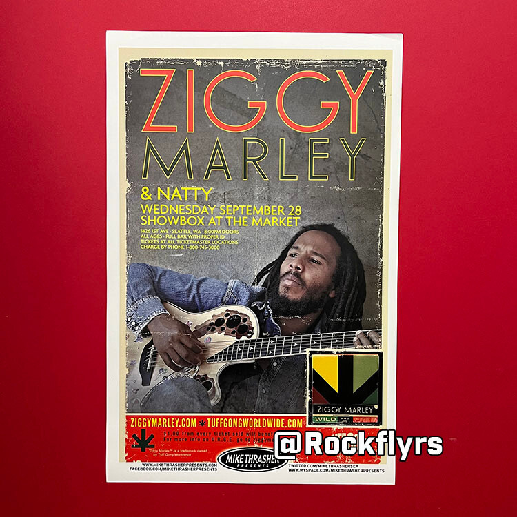 ZIGGY MARLEY 2011 Concert Promo 11x17 Street Poster. Seattle WA