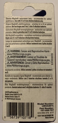 Lámpara de repuesto de bombilla Maglite Mag-num Star II xenón 3 de celda C&D. 1 paquete. - Imagen 3 de 3