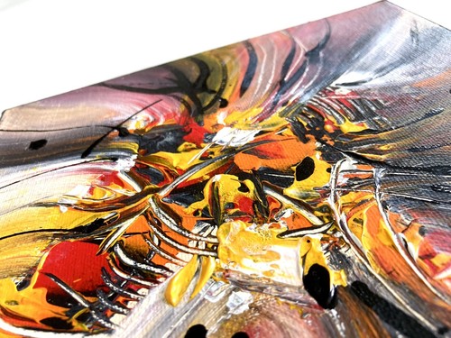 Modern Abstract Canvas 8" Impasto Starburst Energy Vortex Art Space Nebula Star - Picture 3 of 5
