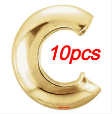 10pcs TINY 3mm OD SOLID 14k Yellow Gold Crimp Bead End Covers Cover USA MADE