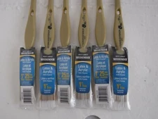 (6) Bestt Liebco Weekender Latex and Acrylic 100% Polyester 1" trim Paint Brush