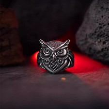 NIGHT WORKS "Wisdom and Insight" European and American retro Celtic owl ring