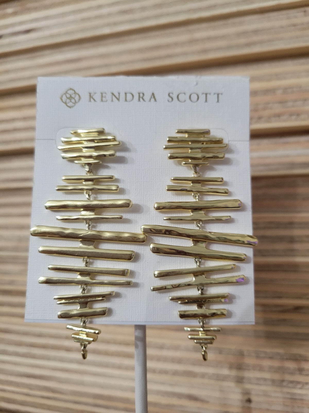 Kendra Scott Rylan Statement Earrings in Gold Signed eBay