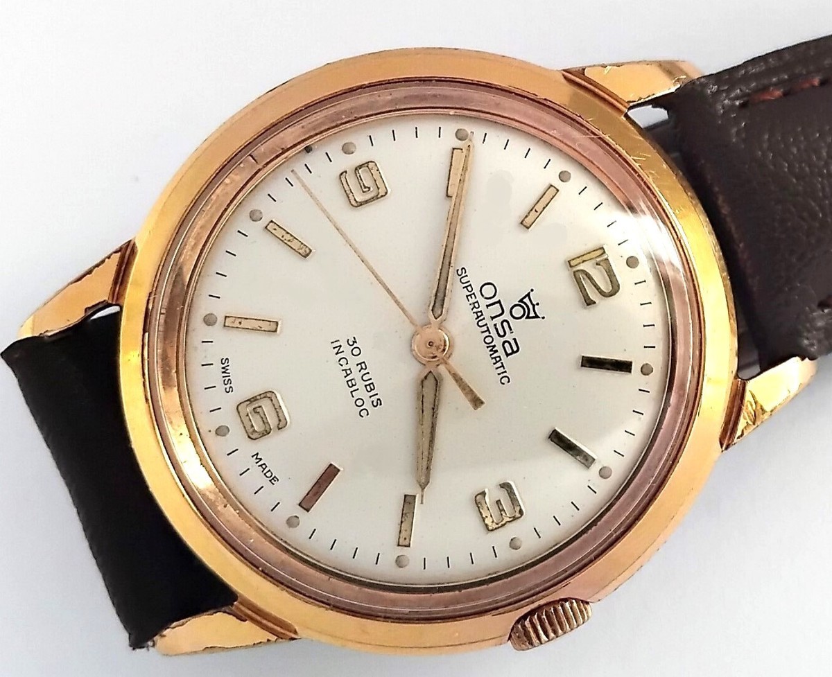 30 JEWELS SWISS MADE ONSA AUTOMATIC VINTAGE MEN'S WATCH | eBay