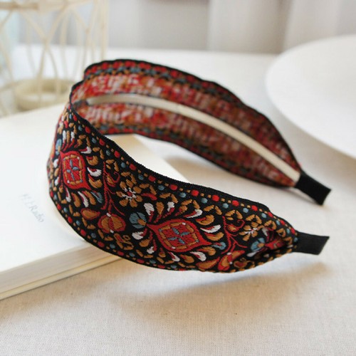 Diadema para el cabello bordada de mujer aro para cabello ancho simple dulce niña - Imagen 11 de 15