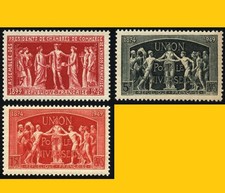 SERIE 3 TIMBRES POSTE FRANCE 1949 - N° 849 A 851 - NEUF**