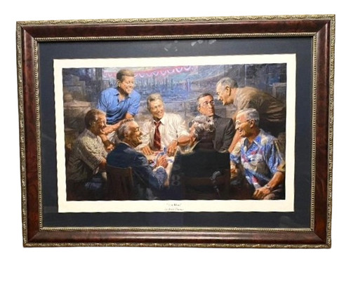 True Blues - Democrat Presidents Playing Poker, by Andy Thomas. Matted & Framed