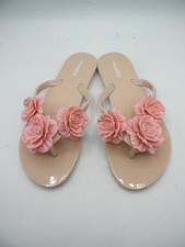MELISSA Mini Harmonic Flowers Pink Jelly Flat Thong Sandals Size 3 E
