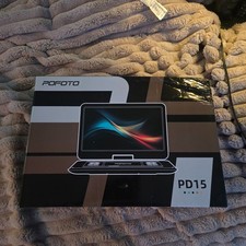 17.5" Pofoto PD15 Portable DVD Cd Player, HD Swivel Screen DC Adapter