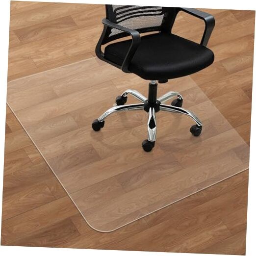 Clear 47x47 Rectangle Office Chair Mat for Hard Floors