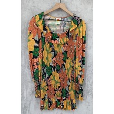 FARM Rio Dress Womens Small Orange Yellow Floral Smocked Ruffle Mini Boho