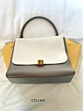 Pristine Celine leather trapeze large yellow,...
