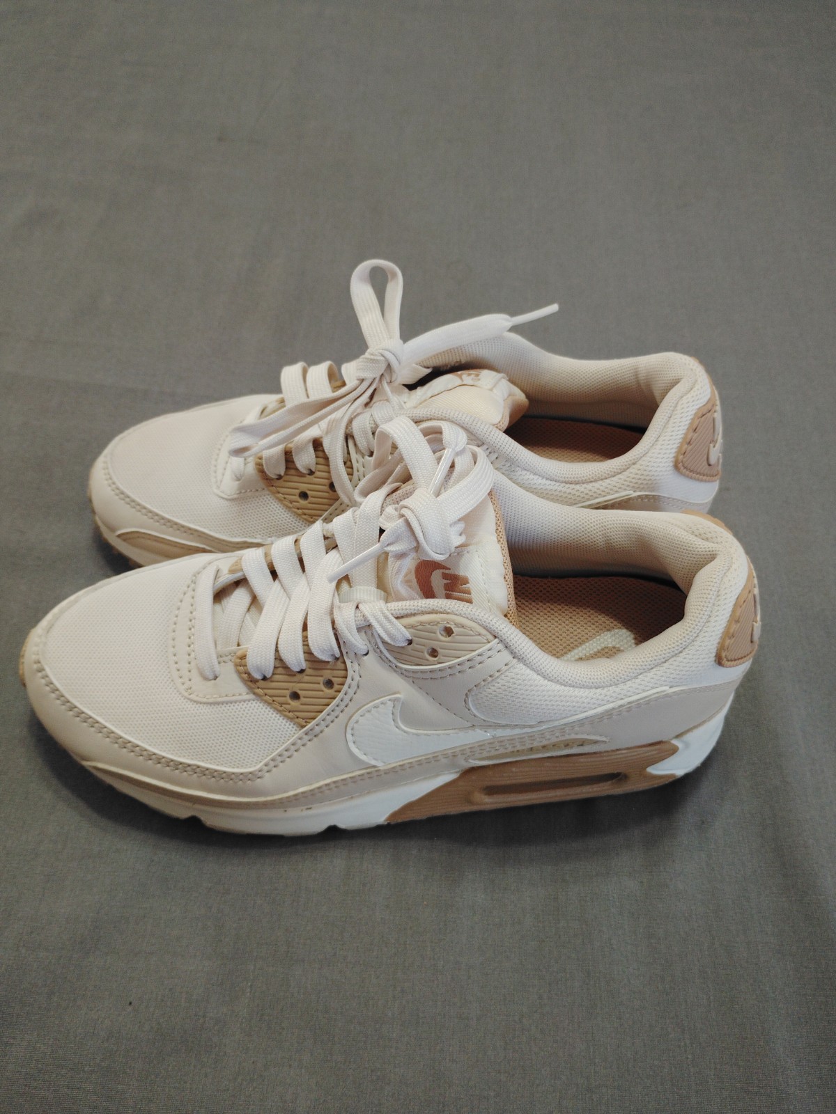 Nike Air Max 90 Shoes Women 6 Tan Athletic Running Preppy Sneakers DH8010-004 image 8