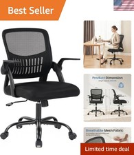 Breathable Mesh Office Chair with Flip-up Armrests  Rocking Functionality