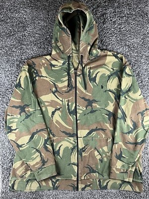 Polo Ralph Lauren Camo Lightweight Athletic Fleece Hoodie Size