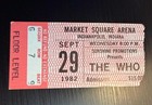 1982 THE WHO Concert Ticket Stub Market Square Indianapolis Indiana IN 11/29/82 — photo 1