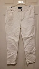 Lauren Ralph Lauren Womens 10P White Straight Leg Jeans Petite Minimalist Denim