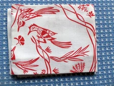 NOS Vintage Harwood Steiger Tea Towel Red Road Runner LINEN