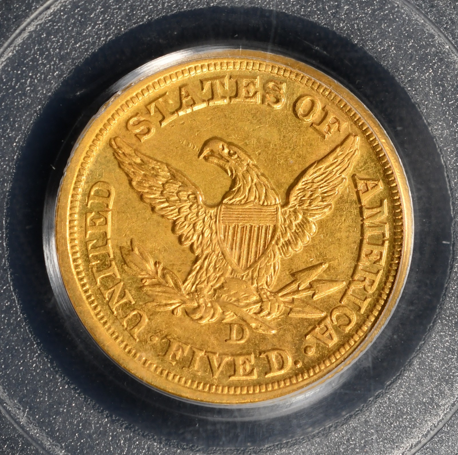 1858-D $5 LIBERTY HEAD GOLD HALF EAGLE, PCGS AU-58, VARIETY 43-HH | eBay