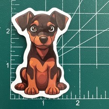 Doberman Pinscher Puppy Dog Decal Sticker 1 3/4  x 2 5/8  