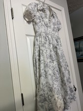 Storia Toile Black And White Pattern Maxi Dress Sz Small