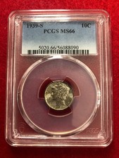 1939-S Mercury Dime PCGS MS66 Nice Eye Appeal Nice Strike