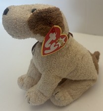 Ty Beanie Baby Rufus 2000 Tan Brown Dog Puppy Plush 7” w/ Tag & Collar Cute