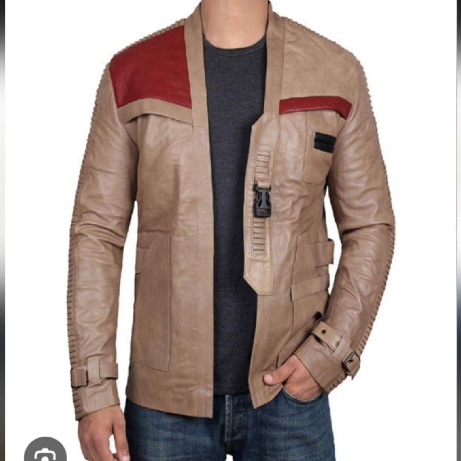 Star Wars Leather Finn The Force Awakens Butter Soft Tan Leather Open Bomber S
