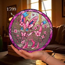 Fairy Floral Stained Glass Suncatcher Handmade Sakura Window Decor Gift