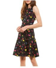 The Limited Fit and Flare NWT Black Floral Sleeveless Dress Size Small
