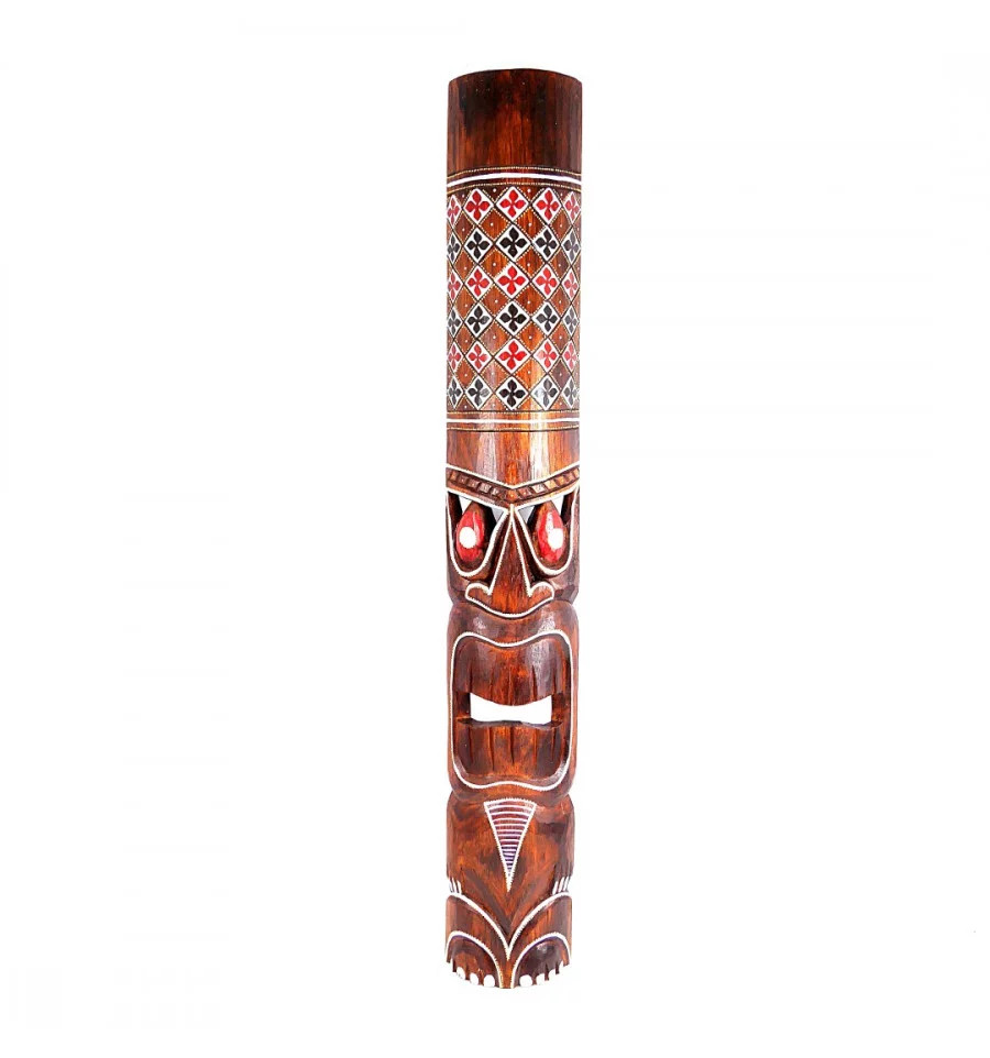 Masque Tiki 100cm bois fait main pour créer une ambiance bar à cocktails