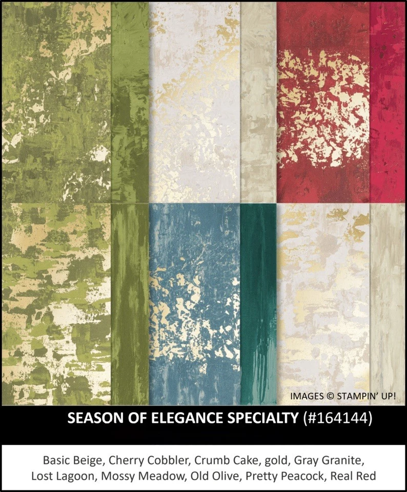 STAMPIN' UP! Stampin Up SEASON OF ELEGANCE (24) Sheets 6x6 Designer Specialty Paper DSP