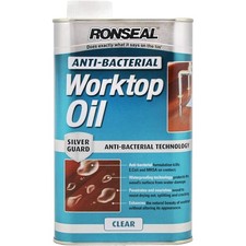 Ronseal Anti-Bacterial Worktop Oil 1L Clear Matt for Kitchen Wood Surfaces