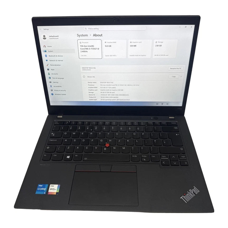 Lenovo ThinkPad T14 · i5-1135G7 · 16GB · 256GB, photo 2 of 5