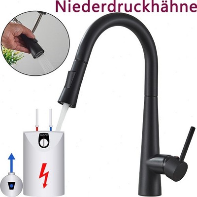 Niederdruck Küchenarmatur Ausziehbar Brause Wasserhahn 360° Niederdruckarmatur