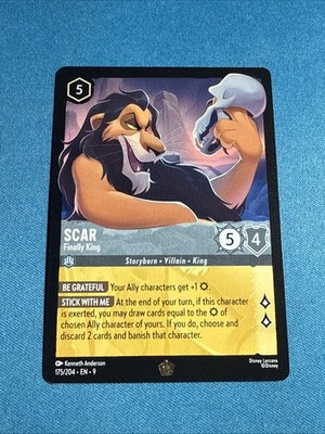 SCAR FINALLY KING Disney Lorcana Fabled LEGENDARY RARE 175/204