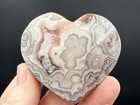 Laguna Lace, Polished, Carved Heart Agate With Druzy Crystal Pocket. — photo 1