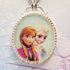 Disney Frozen Anna  Elsa Silver Plated Necklace New
